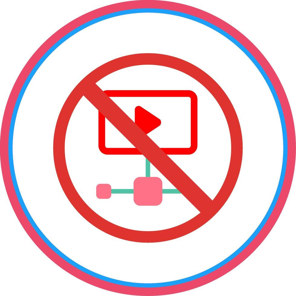 Prohibited Sign Flat Circle Icon vector