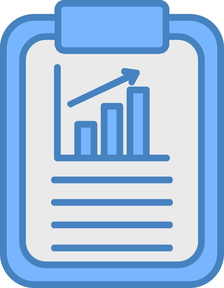 Analytics Line Filled Blue Icon vector