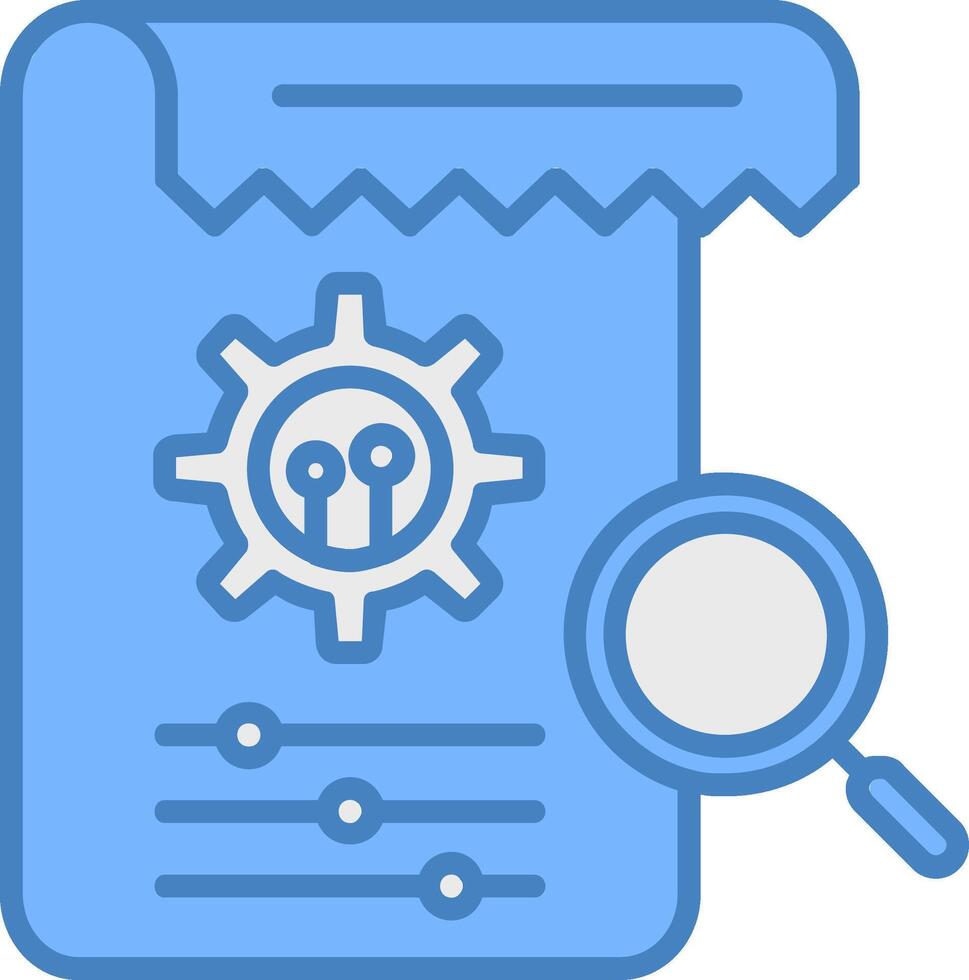 Research Line Filled Blue Icon vector