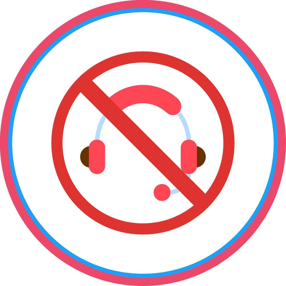 Prohibited Sign Flat Circle Icon vector