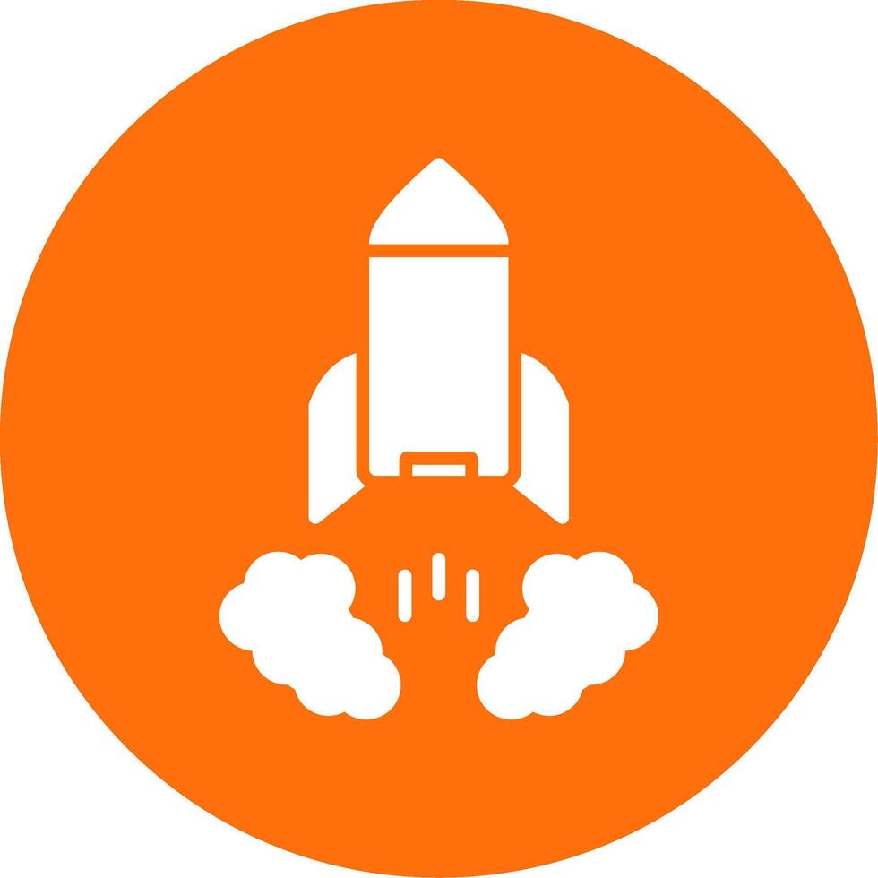 Rocket Launch Multi Color Circle Icon vector