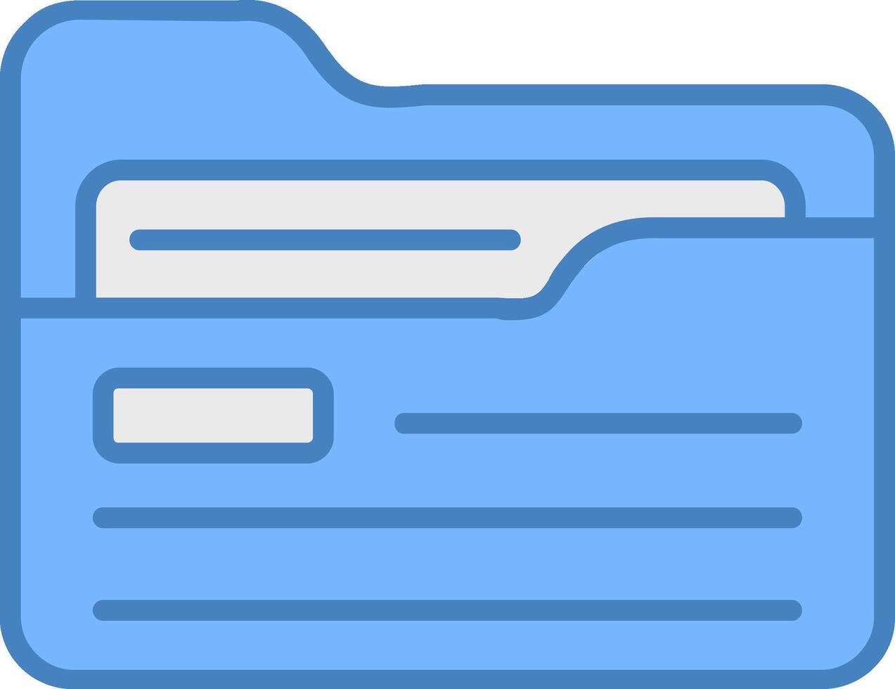 Folder Line Filled Blue Icon vector