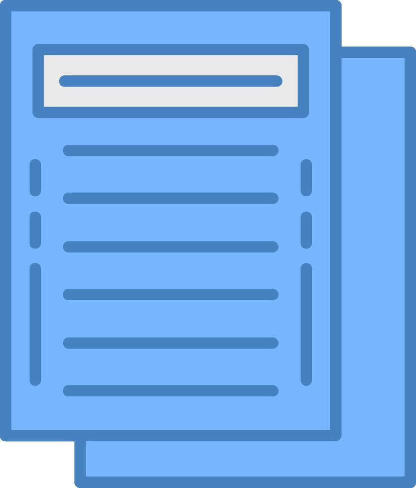 Task Line Filled Blue Icon vector