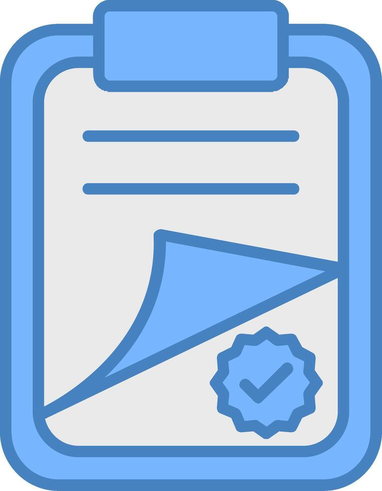 Clipboard Line Filled Blue Icon vector