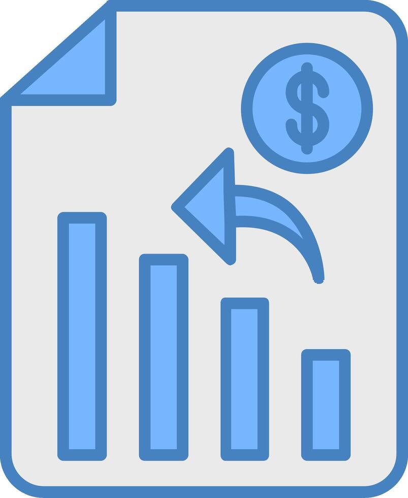 Analytics Line Filled Blue Icon vector