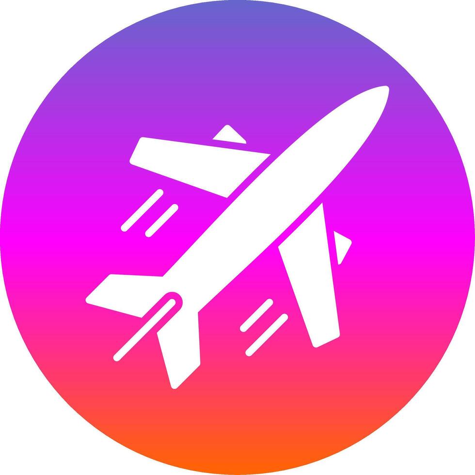 Plane Glyph Gradient Circle Icon Design vector