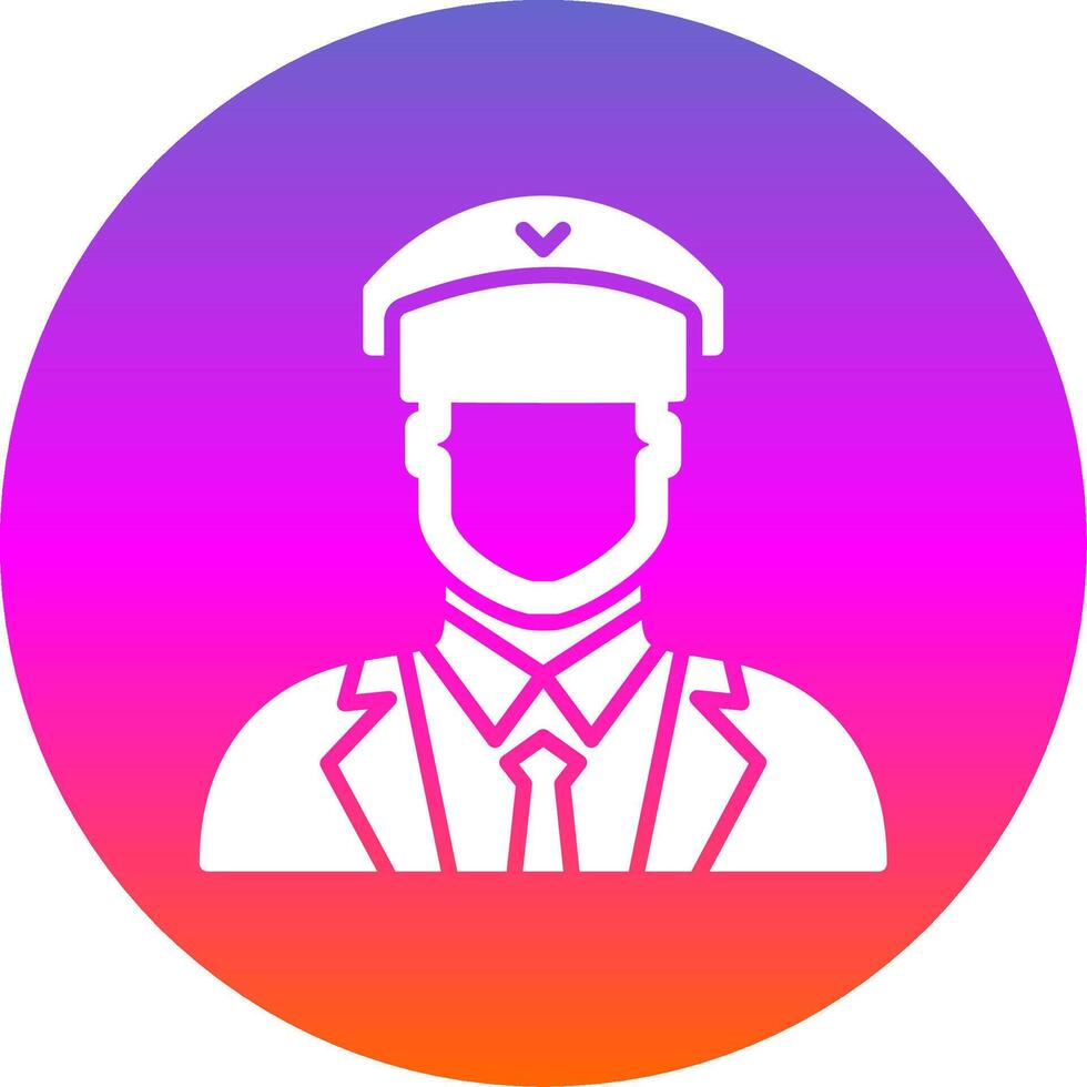 Pilot Glyph Gradient Circle Icon Design vector