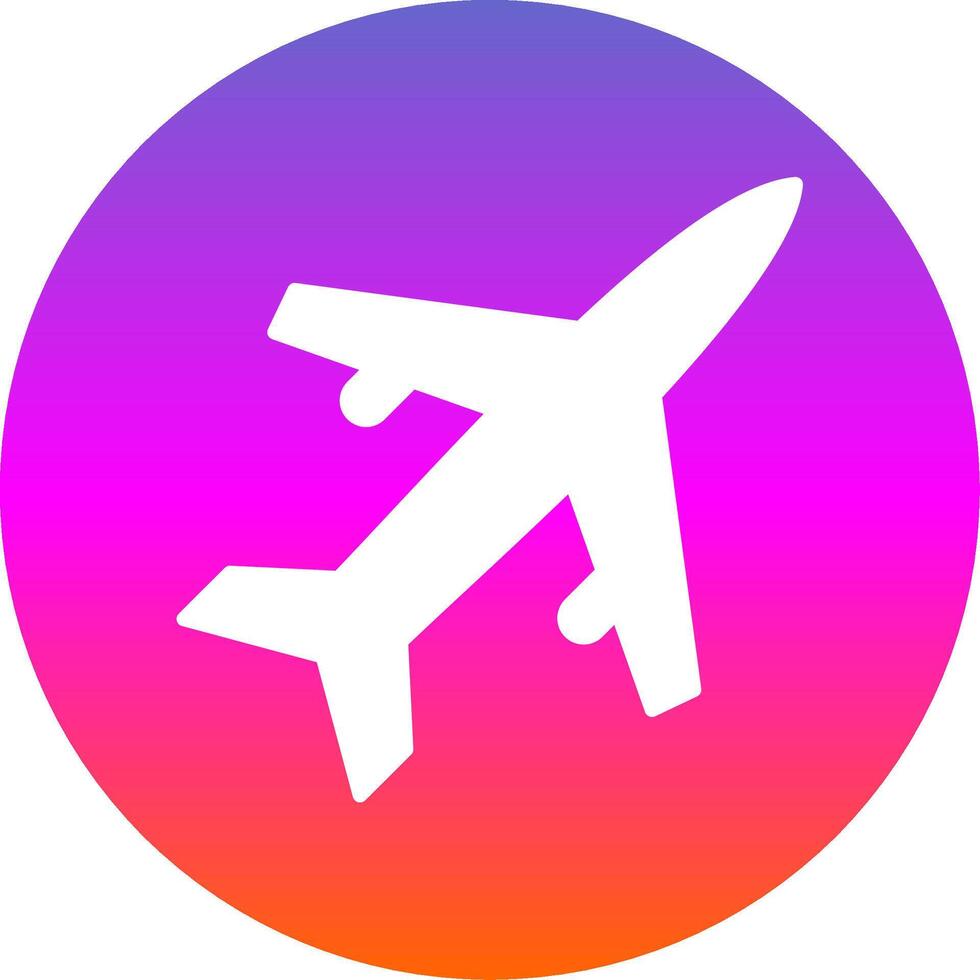 Old Plane Glyph Gradient Circle Icon Design vector