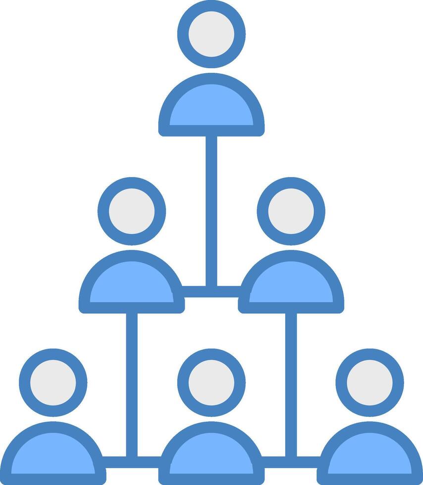 Hierarchical Structure Line Filled Blue Icon vector