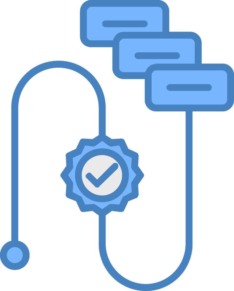 Workflow Line Filled Blue Icon vector