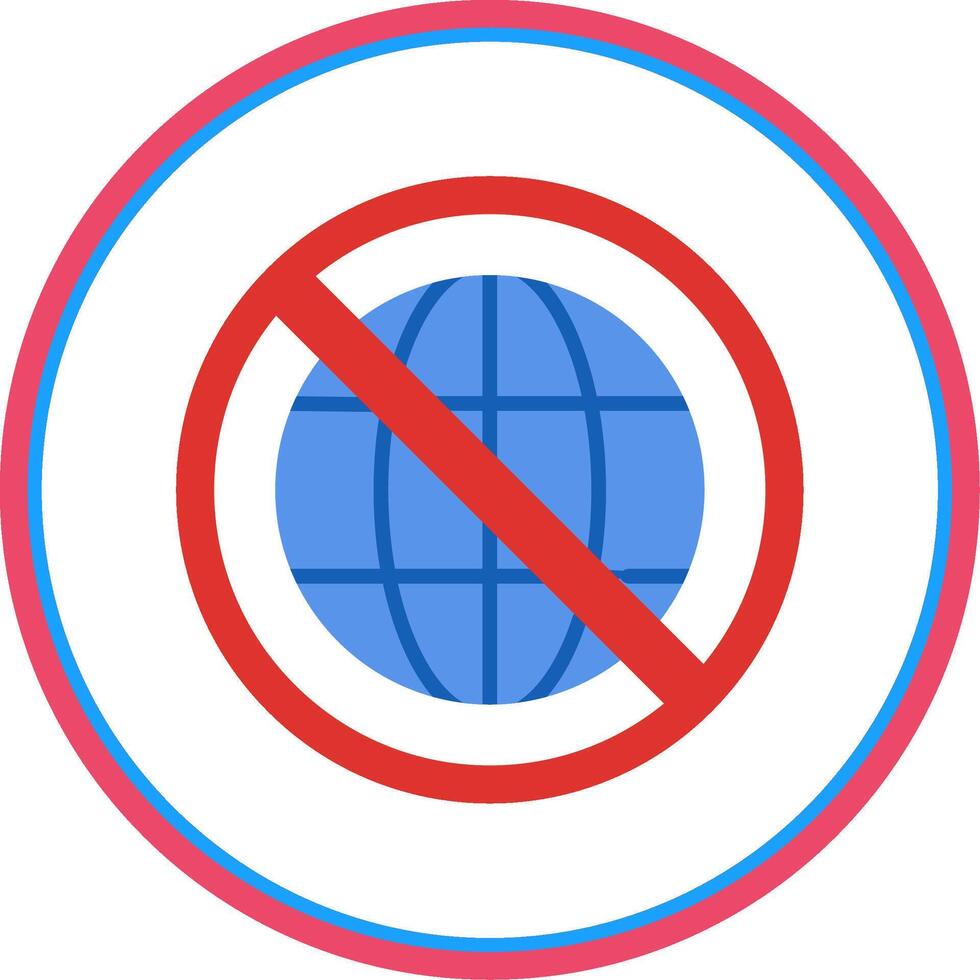 Prohibited Sign Flat Circle Icon vector