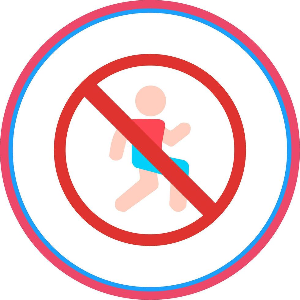Prohibited Sign Flat Circle Icon vector