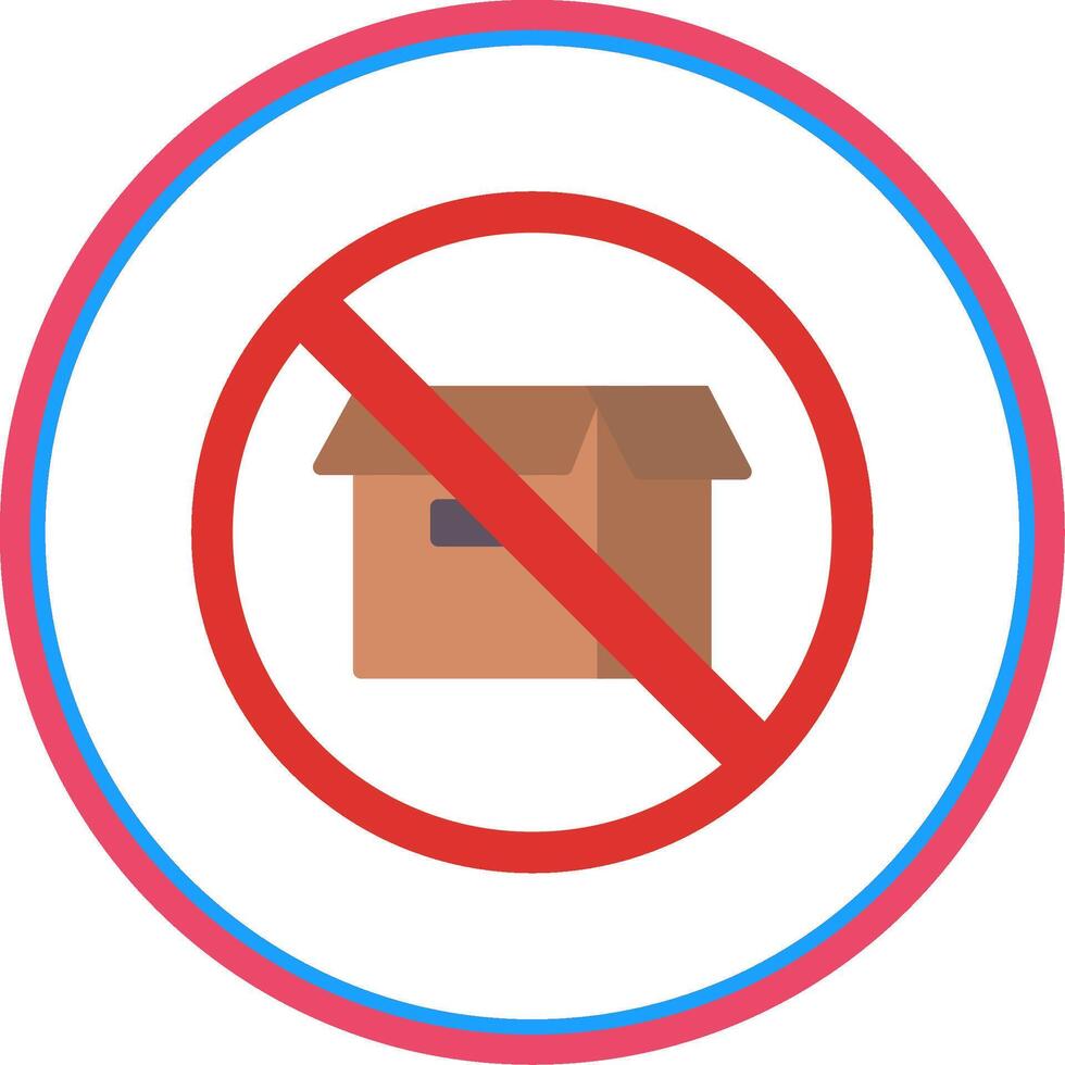 Prohibited Sign Flat Circle Icon vector
