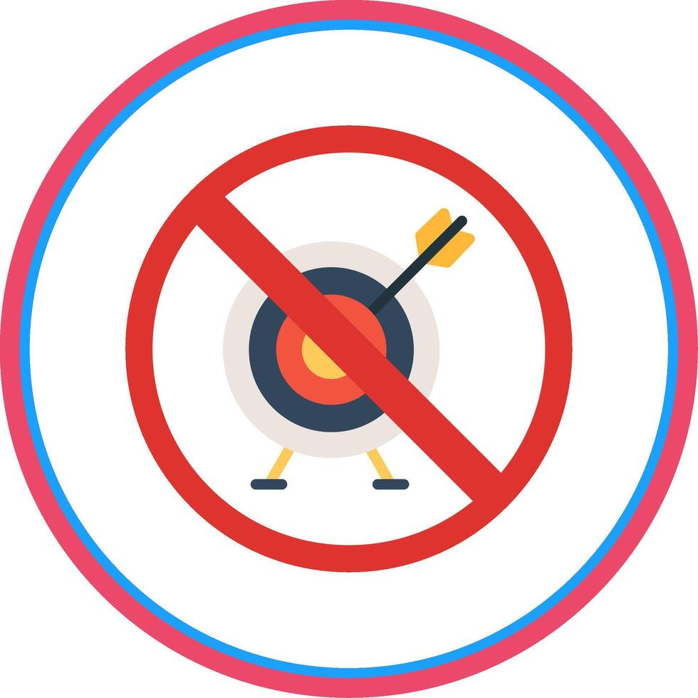 Prohibited Sign Flat Circle Icon vector