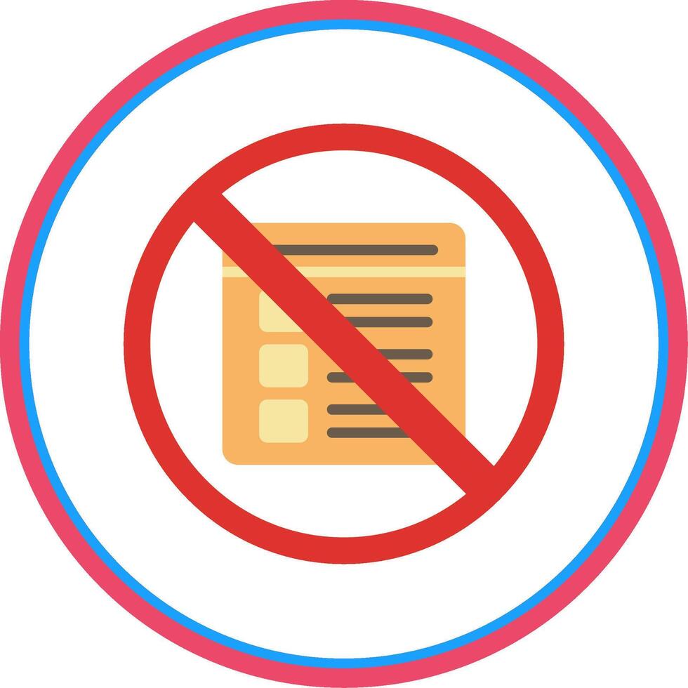Prohibited Sign Flat Circle Icon vector