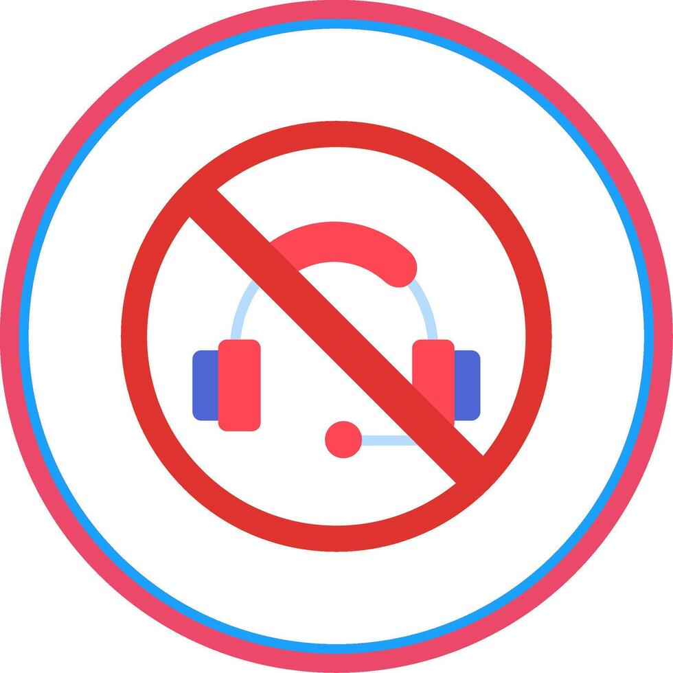Prohibited Sign Flat Circle Icon vector