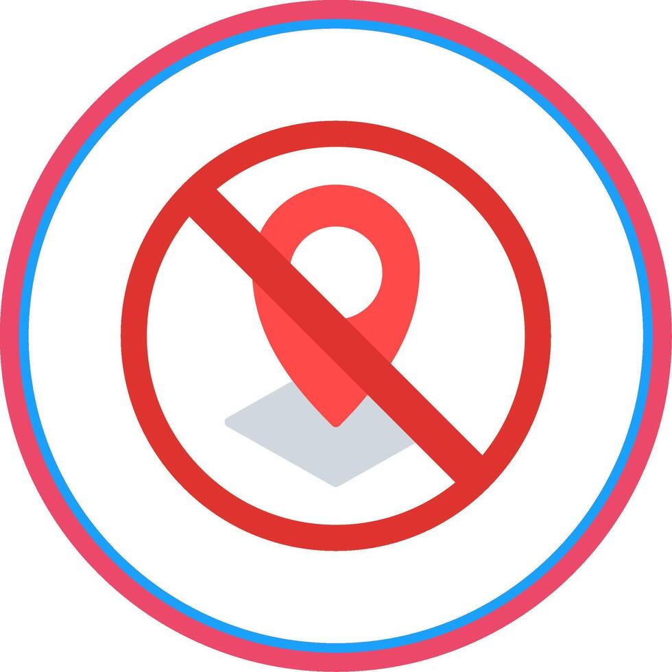 Prohibited Sign Flat Circle Icon vector