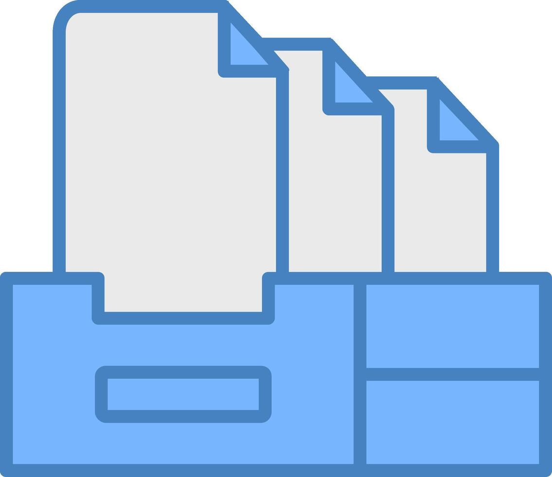 Files Line Filled Blue Icon vector