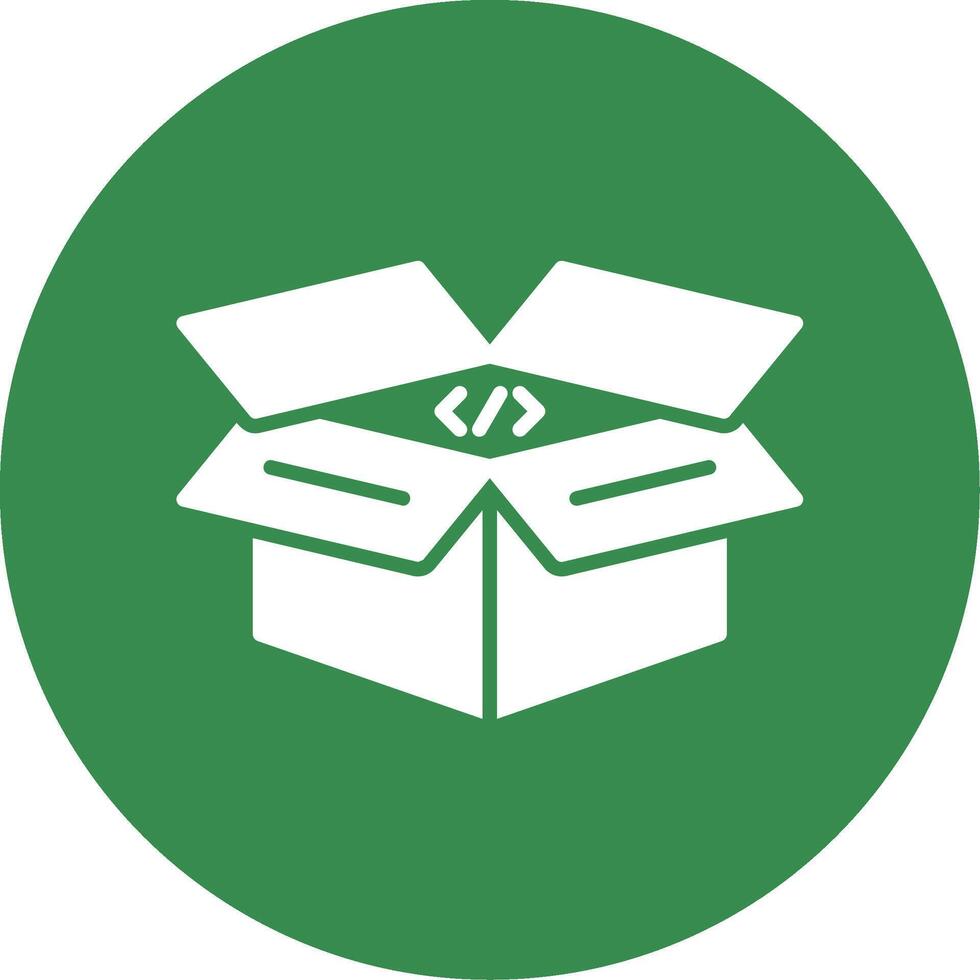 Open Box Multi Color Circle Icon vector