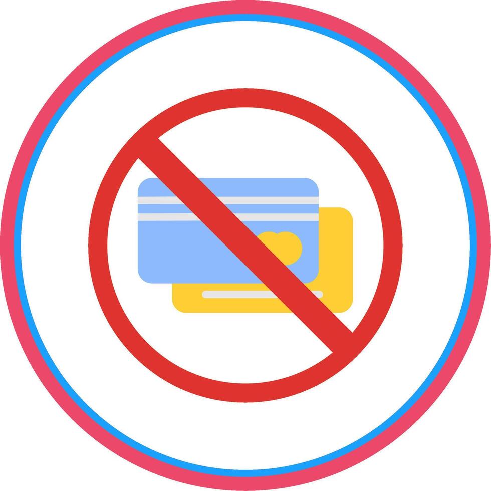 Prohibited Sign Flat Circle Icon vector