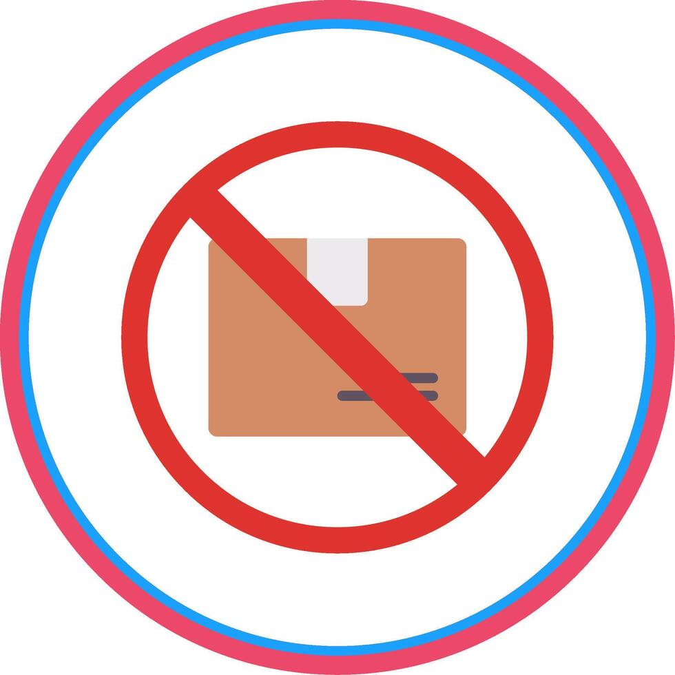 Prohibited Sign Flat Circle Icon vector