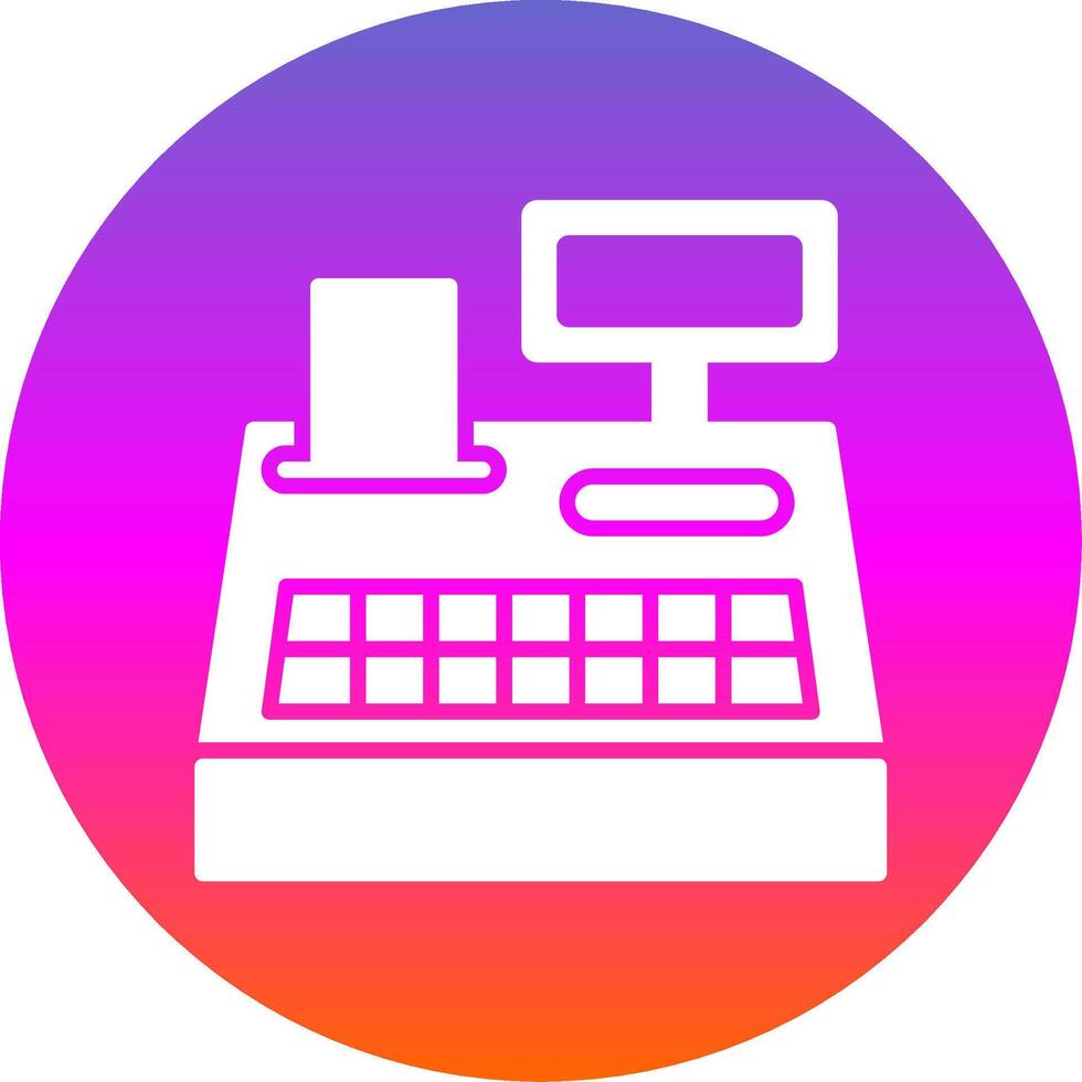 Cash Register Glyph Gradient Circle Icon Design vector