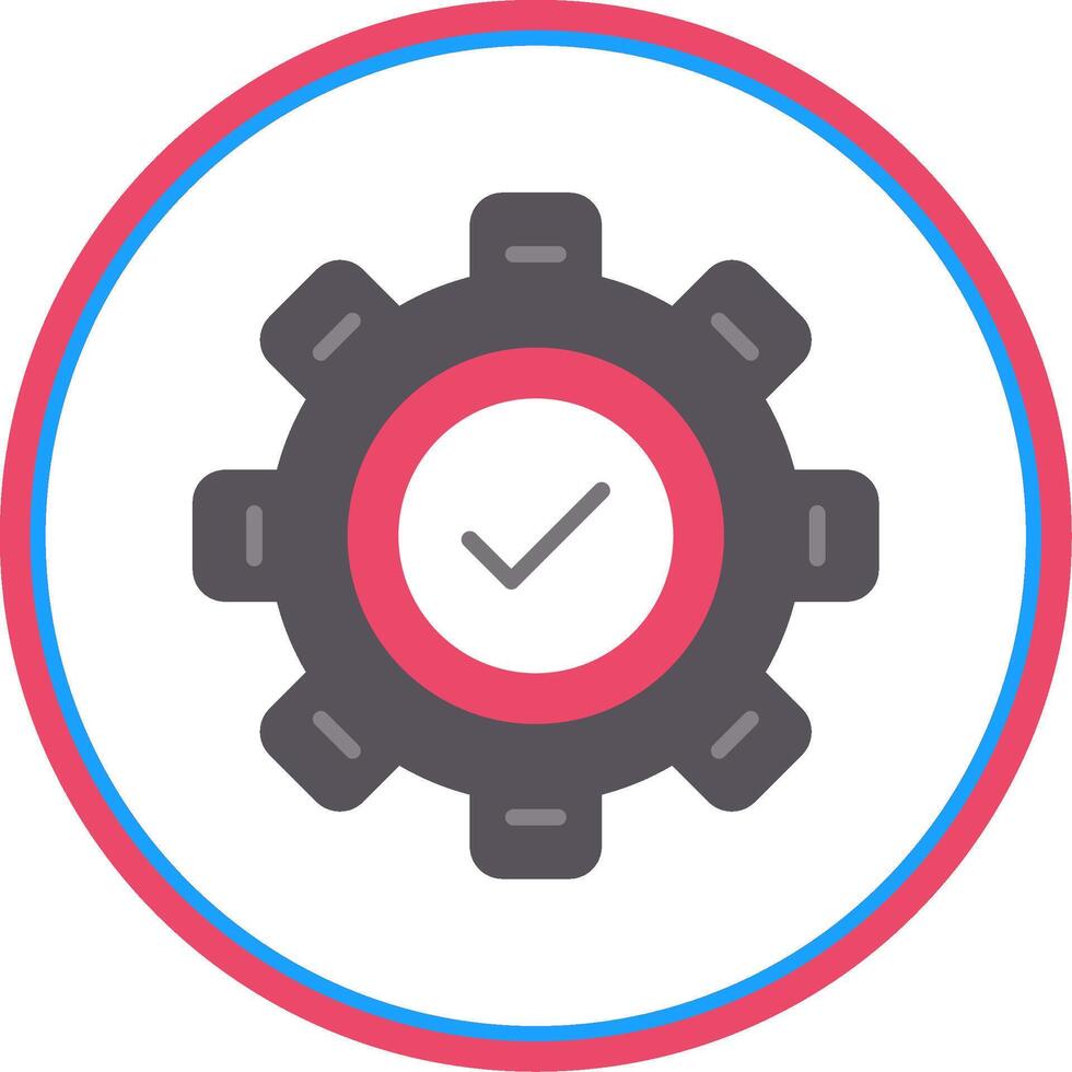 Settings Flat Circle Icon vector