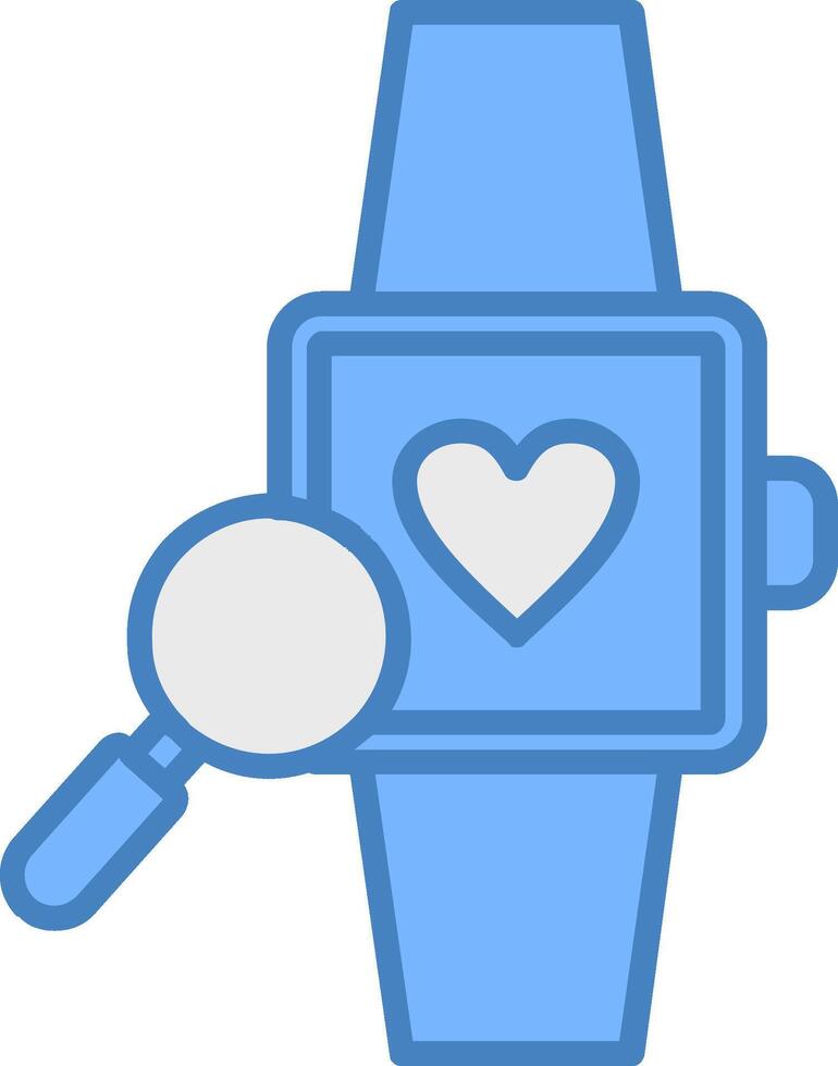 Wristwatch Line Filled Blue Icon vector