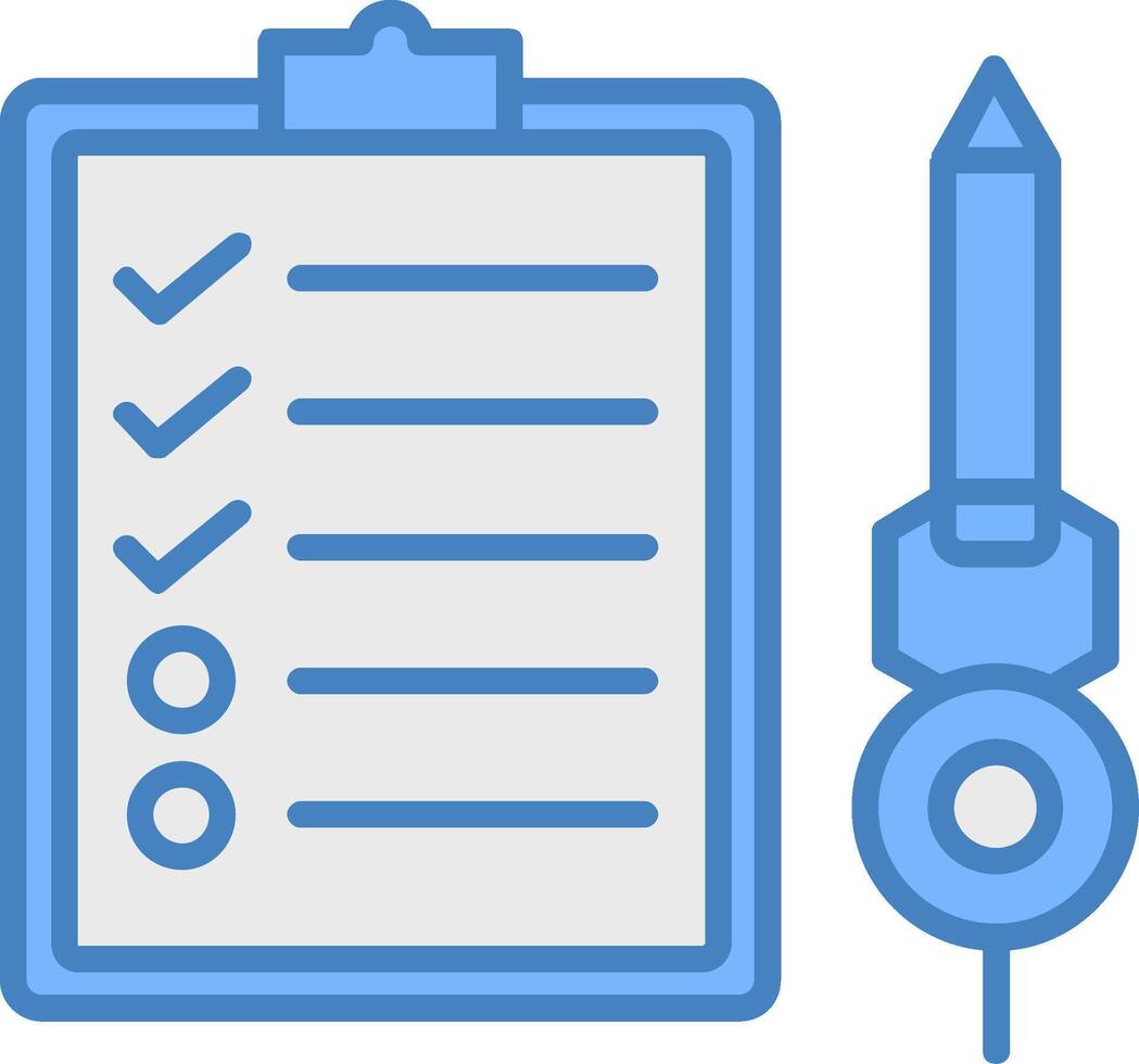 Check List Line Filled Blue Icon vector