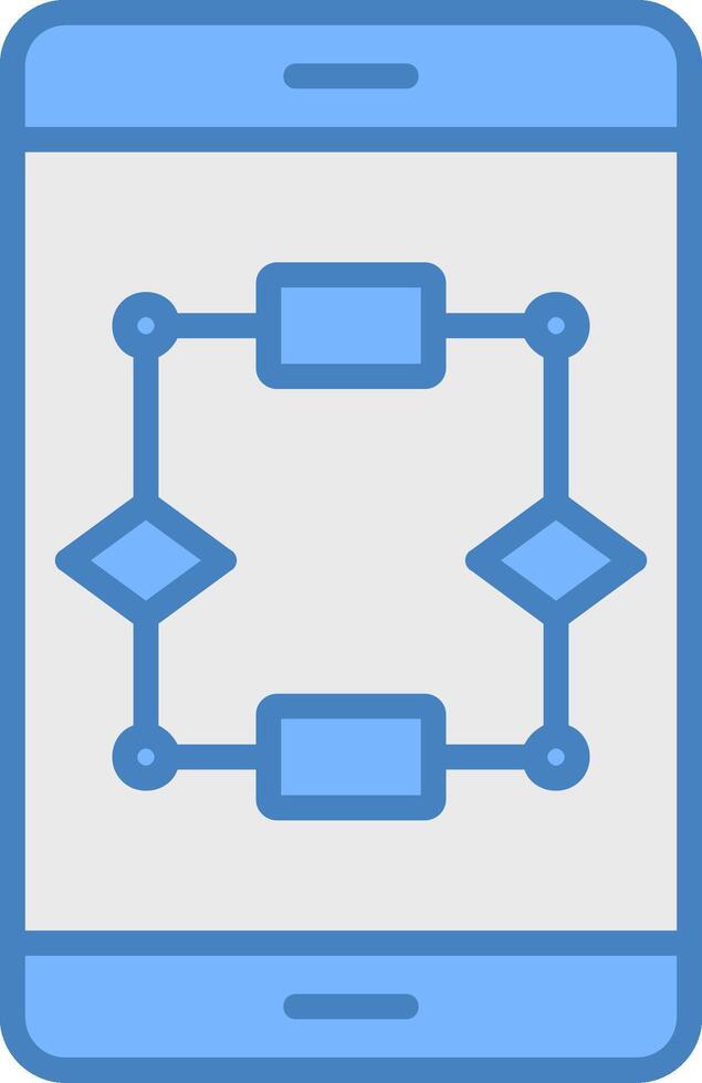 Algorithm Line Filled Blue Icon vector
