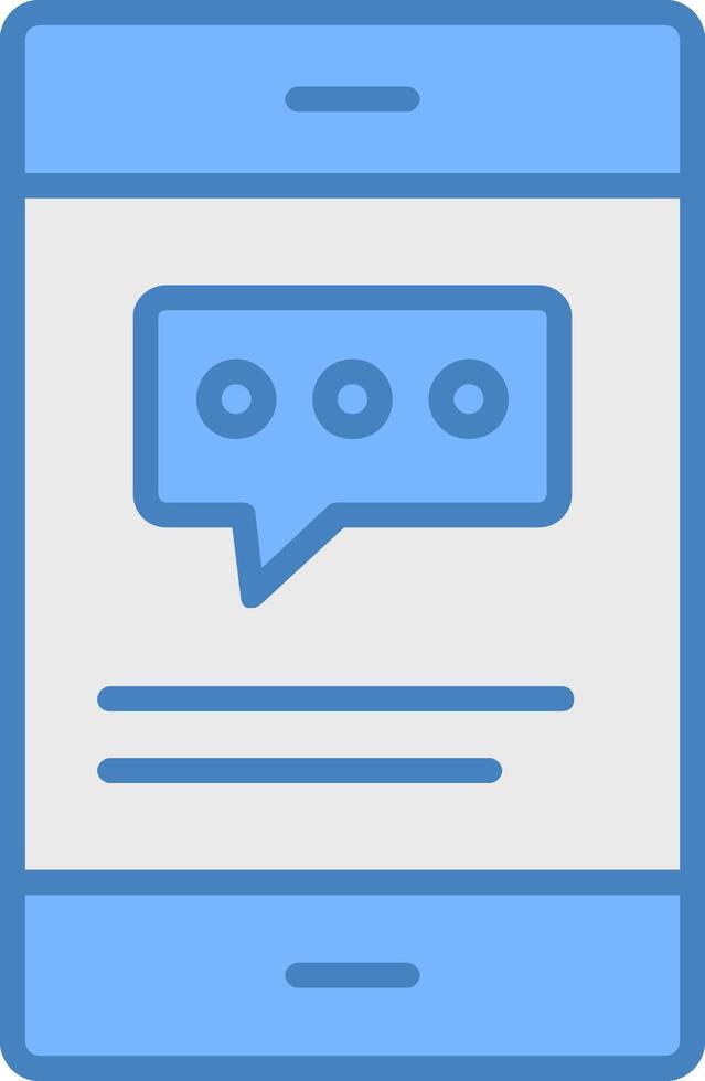 Chat Line Filled Blue Icon vector