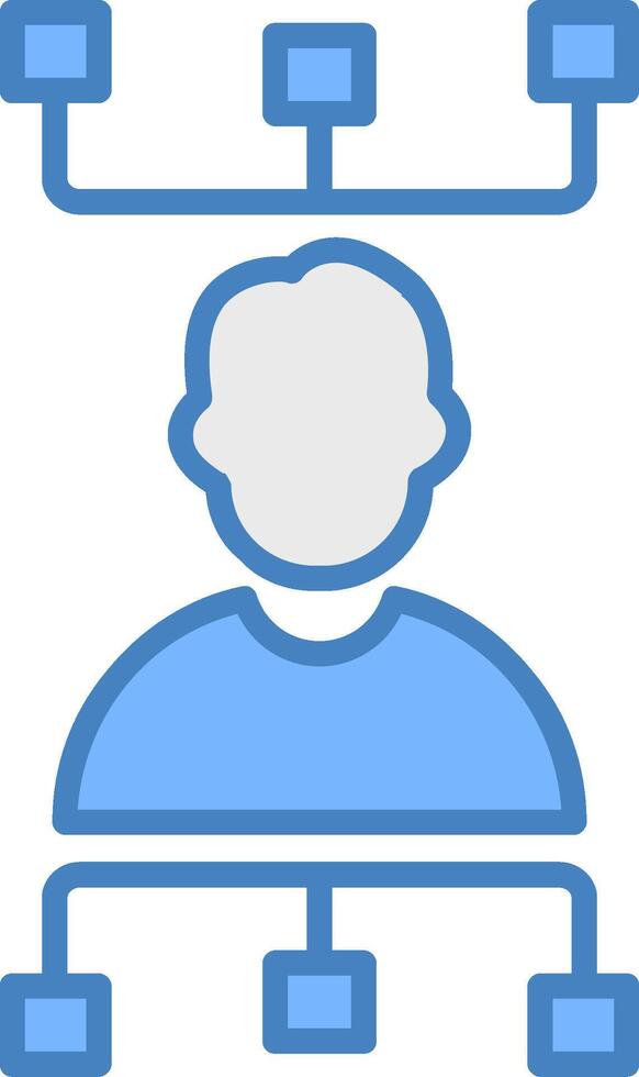 Workflow Line Filled Blue Icon vector
