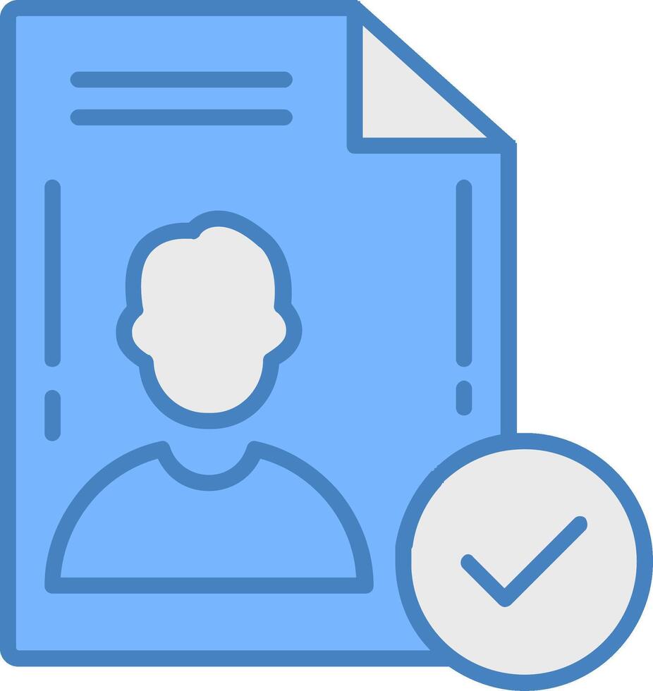 File Approved Line Filled Blue Icon vector