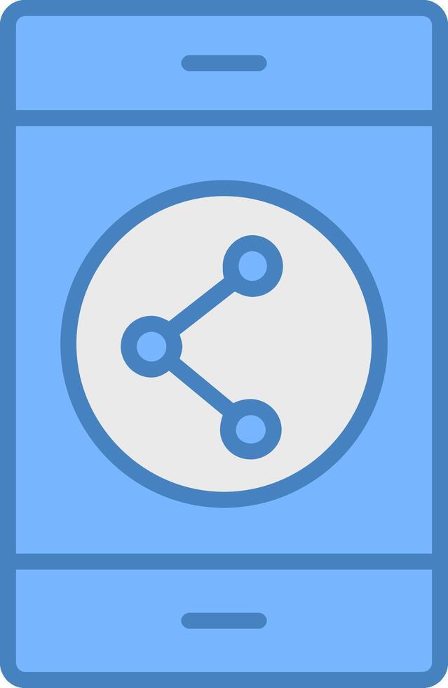 Sharing Line Filled Blue Icon vector