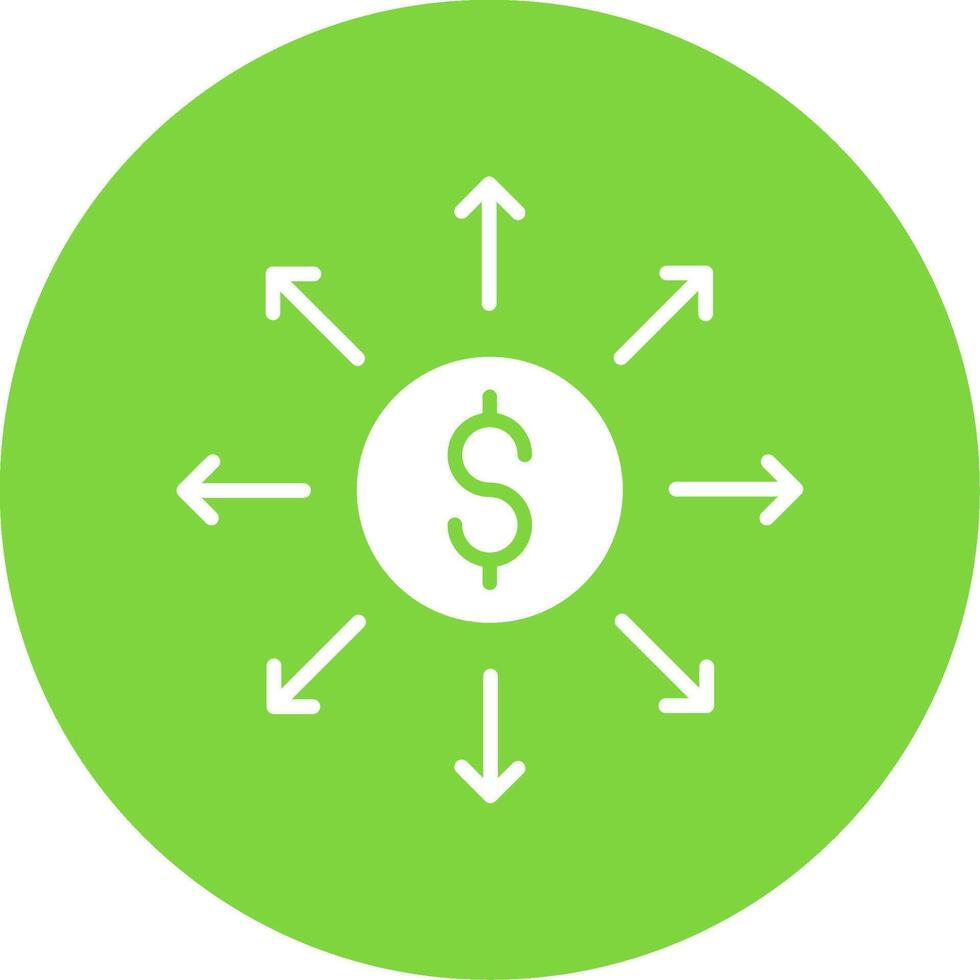 Dollar Network Multi Color Circle Icon vector