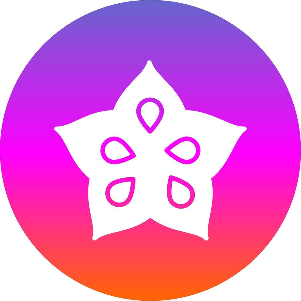 Star Fruit Glyph Gradient Circle Icon Design vector