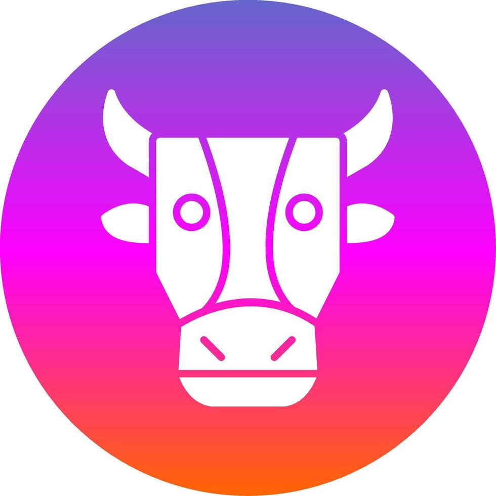 Cow Glyph Gradient Circle Icon Design vector