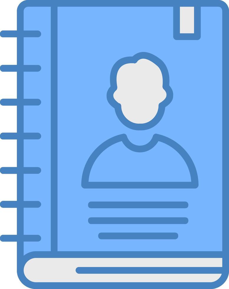 Agenda Line Filled Blue Icon vector