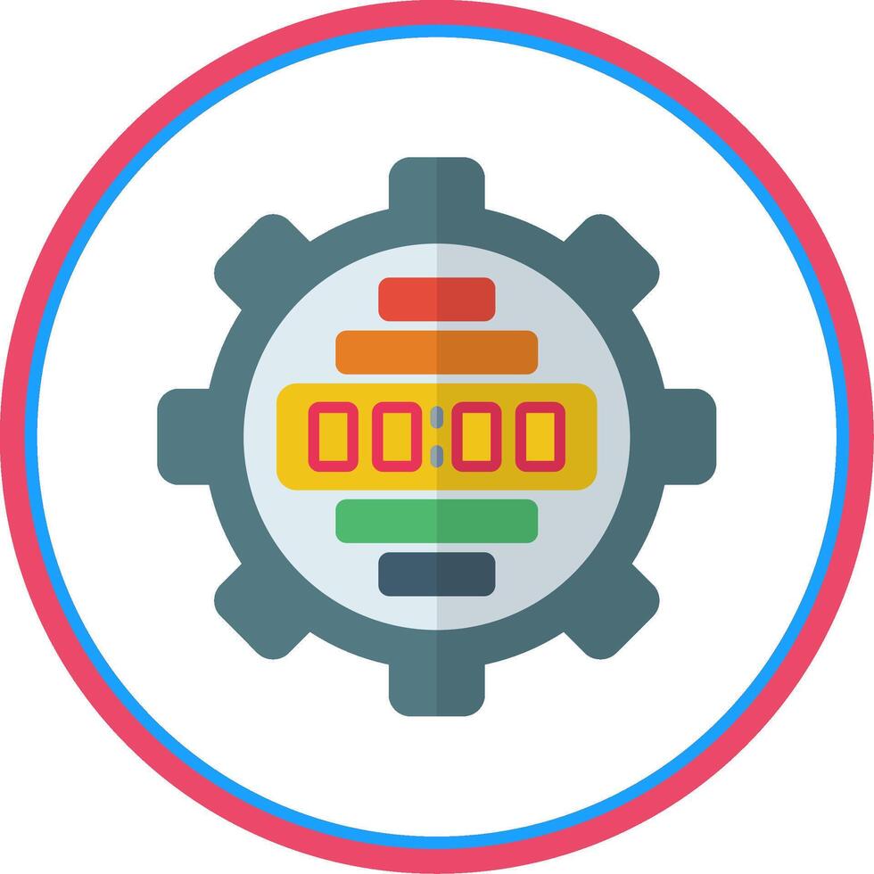 Pressure Gauge Flat Circle Icon vector