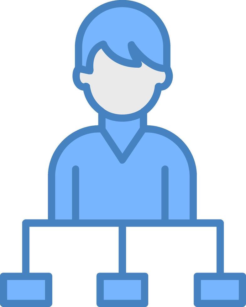 Hierarchy Line Filled Blue Icon vector