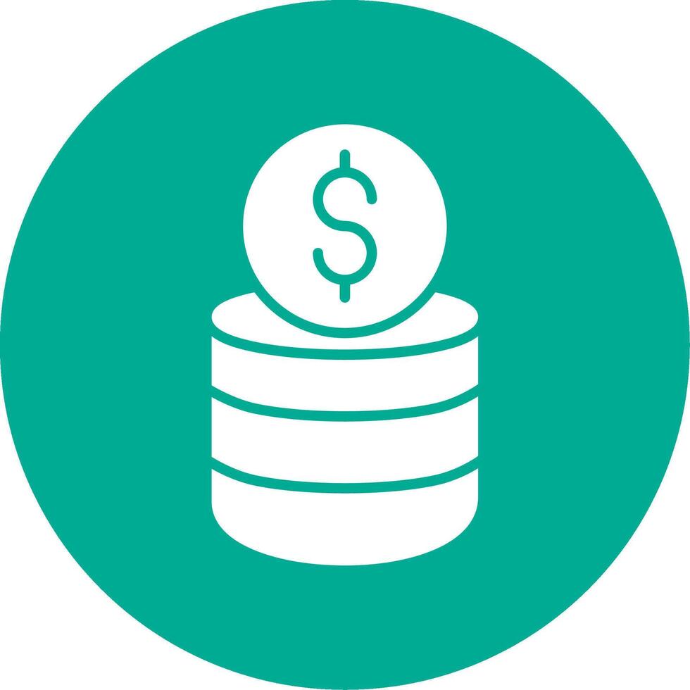 Coin Stack Multi Color Circle Icon vector