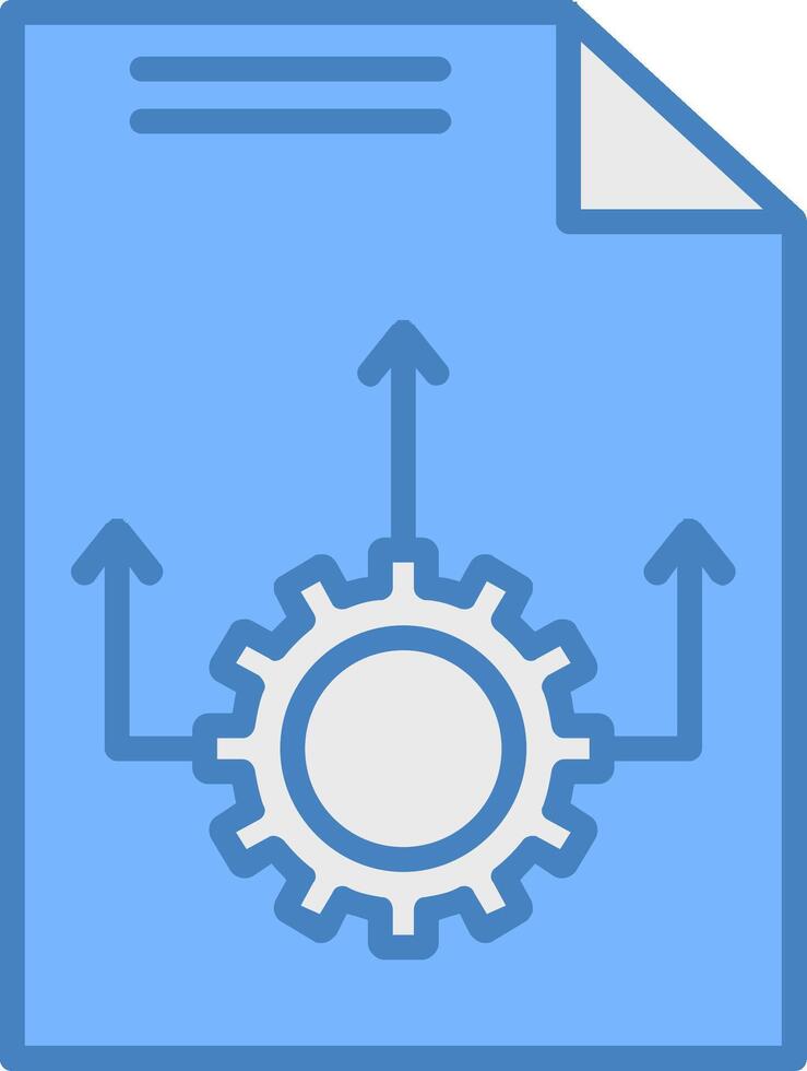 Workflow Line Filled Blue Icon vector