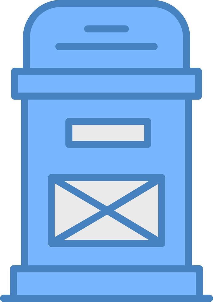 Postbox Line Filled Blue Icon vector