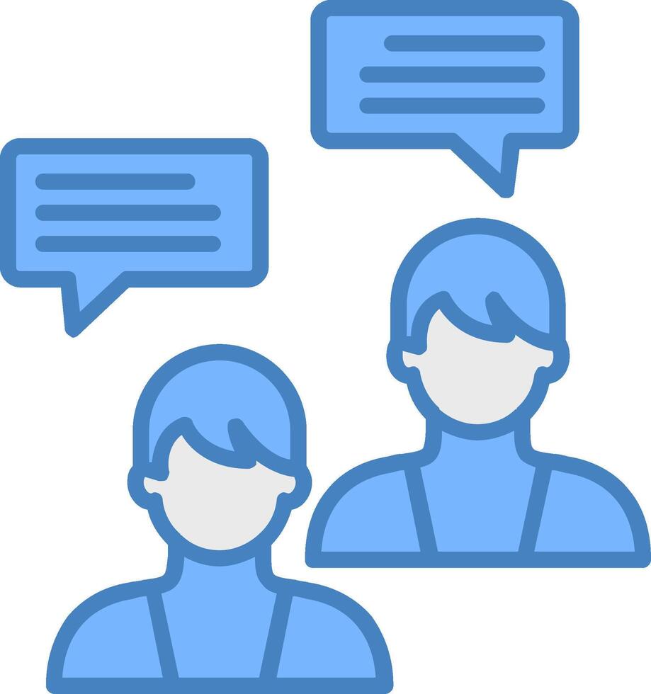 Conversation Line Filled Blue Icon vector