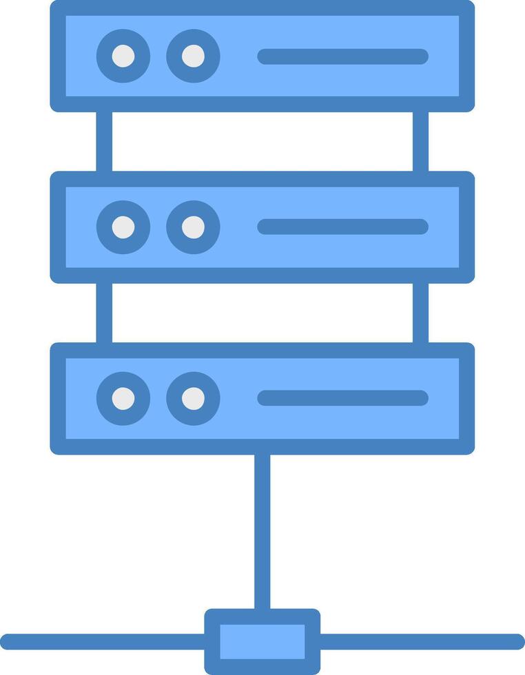 Server Line Filled Blue Icon vector