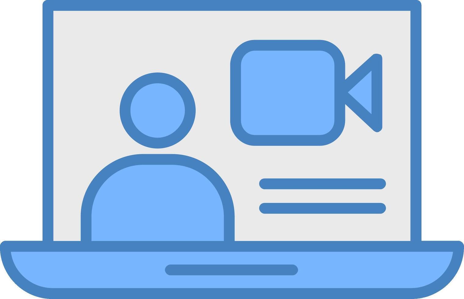 Call Line Filled Blue Icon vector
