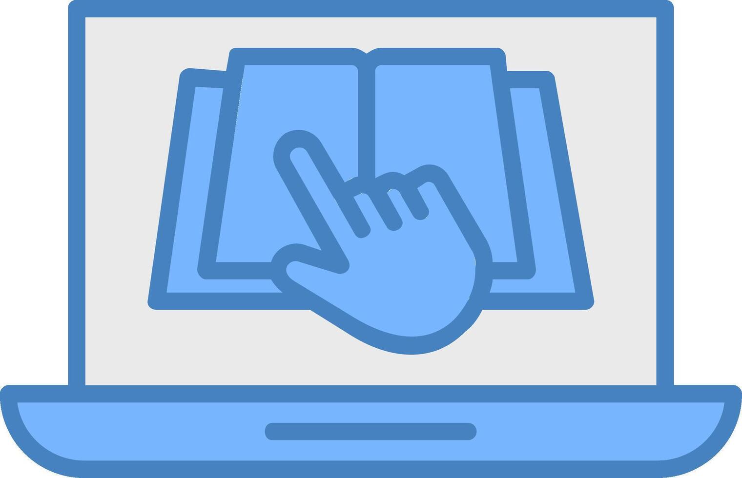 E Learning Line Filled Blue Icon vector