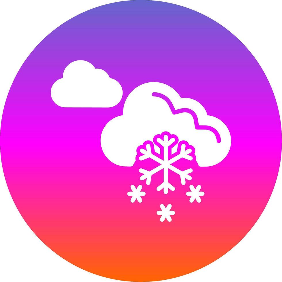 nevando glifo degradado circulo icono diseño vector