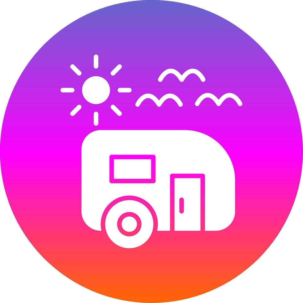 Trailer park Glyph Gradient Circle Icon Design vector