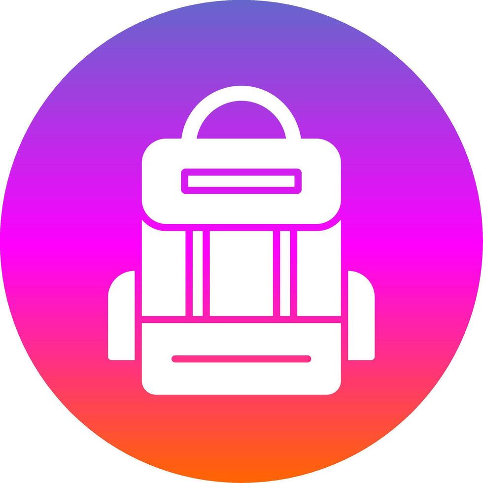 Backpack Glyph Gradient Circle Icon Design vector
